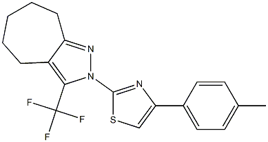 2-[4-(4-METHYLPHENYL)-1,3-THIAZOL-2-YL]-3-(TRIFLUOROMETHYL)-2,4,5,6,7,8-HEXAHYDROCYCLOHEPTA[C]PYRAZOLE Struktur