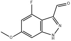 4-FLUORO-6-METHOXY-3-(1H)INDAZOLE CARBOXALDEHYDE Struktur