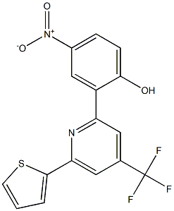 4-NITRO-2-[6-(2-THIENYL)-4-(TRIFLUOROMETHYL)PYRIDINE-2-YL]PHENOL Struktur