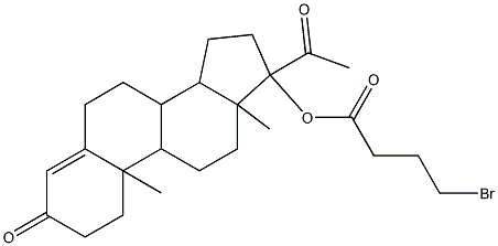 4-BROMO-BUTYRIC ACID 17-ACETYL-10,13-DIMETHYL-3-OXO-2,3,6,7,8,9,10,11,12,13,14,15,16,17-TETRADECAHYDRO-1H-CYCLOPENTA[A]PHENANTHREN-17-YL ESTER Struktur