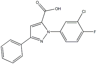 1-(3-CHLORO-4-FLUOROPHENYL)-3-PHENYL-1H-PYRAZOLE-5-CARBOXYLIC ACID Struktur