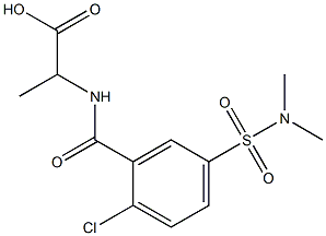 2-([2-CHLORO-5-[(DIMETHYLAMINO)SULFONYL]BENZOYL]AMINO)PROPANOIC ACID Struktur