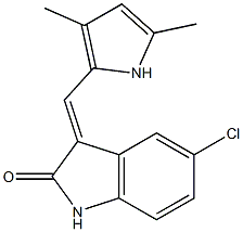 5-CHLORO-3-(3,5-DIMETHYL-1H-PYRROL-2-YLMETHYLENE)-1,3-DIHYDRO-INDOL-2-ONE Struktur