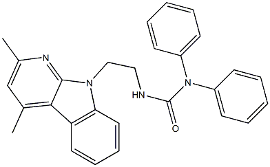 N'-[2-(2,4-DIMETHYL-9H-PYRIDO[2,3-B]INDOL-9-YL)ETHYL]-N,N-DIPHENYLUREA Struktur