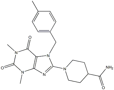 1-(1,3-DIMETHYL-7-(4-METHYLBENZYL)-2,6-DIOXO-2,3,6,7-TETRAHYDRO-1H-PURIN-8-YL)PIPERIDINE-4-CARBOXAMIDE Struktur