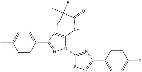 2,2,2-TRIFLUORO-N-[1-[4-(4-FLUOROPHENYL)-1,3-THIAZOL-2-YL]-3-(4-METHYLPHENYL)-1H-PYRAZOL-5-YL]ACETAMIDE Struktur