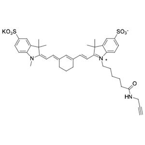 Sulfo-Cyanine7 alkyne，Sulfo-Cy7 alkyne，磺酸基活性熒光染料