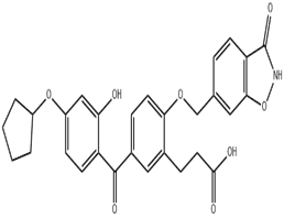 3-(5-(4-(環(huán)戊基氧基)-2-羥基苯甲酰基)-2-((3-羥基-1,2-苯并異惡唑-6-基)甲氧基)苯基)丙酸