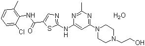 CAS 登錄號(hào)：863127-77-9, 達(dá)沙替尼, N-(2-氯-6-甲基苯基)-2-[[6-[4-(2-羥乙基)-1-哌嗪基]-2-甲基-4-嘧啶基]氨基]-5-噻唑甲酰胺 (一水物)