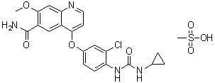 CAS 登錄號(hào)：857890-39-2, 樂伐替尼甲磺酸鹽