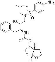 CAS # 206361-99-1, Darunavir, [(3R,3aS,6aR)-2,3,3a,4,5,6a-Hexahydrofuro[5,4-b]furan-3-yl] N-[(2S,3R)-4-[(4-aminophenyl)sulfonyl-(2-methylpropyl)amino]-3-hydroxy-1-phenylbutan-2-yl]carbamate