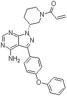 CAS 登錄號：936563-96-1, PCI-32765, 1-[(3R)-3-[4-氨基-3-(4-苯氧基苯基)-1H-吡唑并[3,4-d]嘧啶-1-基]-1-哌啶基]-2-丙烯-1-酮