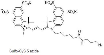 Sulfo-Cy3.5 azide,Sulfo-Cy3.5 N3,磺酸化CY3.5疊氮