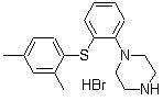 CAS 登錄號：960203-27-4, 1-[2-[(2,4-二甲基苯基)硫基]苯基]哌嗪氫溴酸鹽