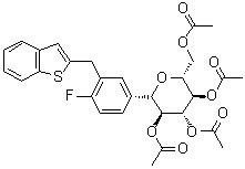 CAS 登錄號(hào)：1034305-21-9, (1S)-1,5-脫水-1-C-[3-(苯并[b]噻吩-2-基甲基)-4-氟苯基]-D-山梨糖醇 2,3,4,6-四乙酸酯