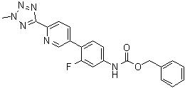 CAS 登錄號：1220910-89-3, N-[3-氟-4-[6-(2-甲基-2H-四唑-5-基)-3-吡啶基]苯基]氨基甲酸芐酯