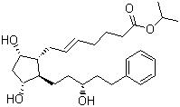 CAS 登錄號：130209-82-4, 拉坦前列腺素, 7-[3,5-二羥基-2-(3-羥基-5-苯基戊基)-環(huán)戊烷]庚-5-烯酸異丙酯