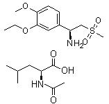 CAS 登錄號(hào)：608141-43-1, (S)-1-(3-乙氧基-4-甲氧基苯基)-2-(甲基磺酰基)乙胺 N-乙?；?L-亮氨酸鹽