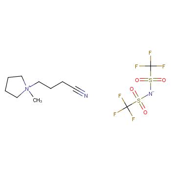 1040381-00-7 1-腈丙基- 1- 甲基吡咯烷雙(三氟甲烷磺酰)亞胺鹽 結構式圖片