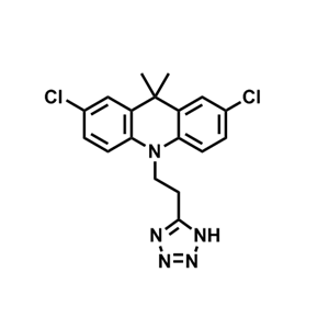 10-(2-(1H-四唑-5-基)乙基)-2,7-二氯-9,9-二甲基-9,10-二氫吖啶  1443290-89-8