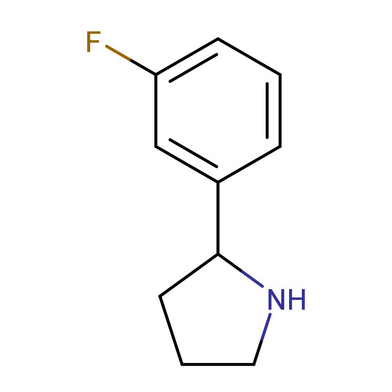 920274-03-9 (R)-2-(3-氟苯基)吡咯烷 結(jié)構(gòu)式圖片