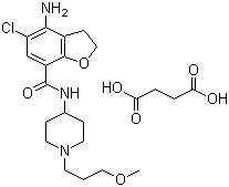 CAS 登錄號(hào)：179474-85-2, 丁二酸 4-氨基-5-氯-2,3-二氫-N-[1-(3-甲氧基丙基)-4-哌啶基]-7-苯并呋喃甲酰胺