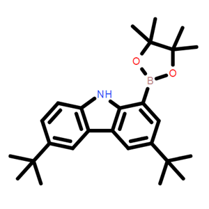 3,6-二叔丁基-1-(4,4,5,5-四甲基-1,3,2-二氧硼雜環(huán)戊烷-2-基)-9H-咔唑；1510810-80-6；紅色熒光摻雜材料