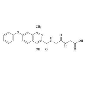 2-（2-（(4-羥基-1-甲基-7-苯氧基異喹啉-3羰基)氨基）-乙酰氨基）乙酸