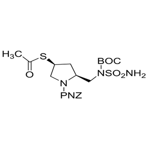 ?(2S,4S)-4-乙酰硫基-2-[[N-氨基磺酰基-N-(叔丁氧羰基)氨基]甲基]吡咯烷-1-甲酸對硝基芐酯