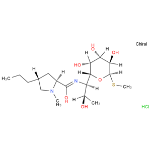 鹽酸林可霉素/鹽酸林肯霉素/鹽酸潔霉素/6-(1-甲-反-丙基-L-2-吡咯烷甲酰氨基)-1-硫代-6,8-二脫氧-D-赤式-a-D-半乳辛吡喃糖苷鹽酸/(2S,4R)-N-{(1S)-2-羥基-1-[(2S,3R,4S,5R,6R)-3,4,5-三羥基-6-(甲硫基)-四氫-2H-2-吡喃基]丙基}-1-甲基-4-丙基吡咯烷-2-甲酰胺鹽酸鹽